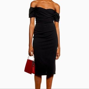 Topshop Bardot Wrap Midi Dress